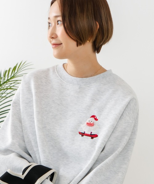 fort point(フォーポイント)の「【C-FORT POINT/フォートポイント】オバケスケボー 刺繍トレーナー(スウェット・レディース・ブラウン/チャコールグレー/ライトグレー・FREE)」の1枚目の写真