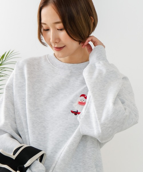 fort point(フォーポイント)の「【C-FORT POINT/フォートポイント】オバケスケボー 刺繍トレーナー(スウェット・レディース・ブラウン/チャコールグレー/ライトグレー・FREE)」の17枚目の写真