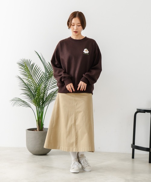 fort point(フォーポイント)の「【C-FORT POINT/フォートポイント】オバケスケボー 刺繍トレーナー(スウェット・レディース・ブラウン/チャコールグレー/ライトグレー・FREE)」の18枚目の写真