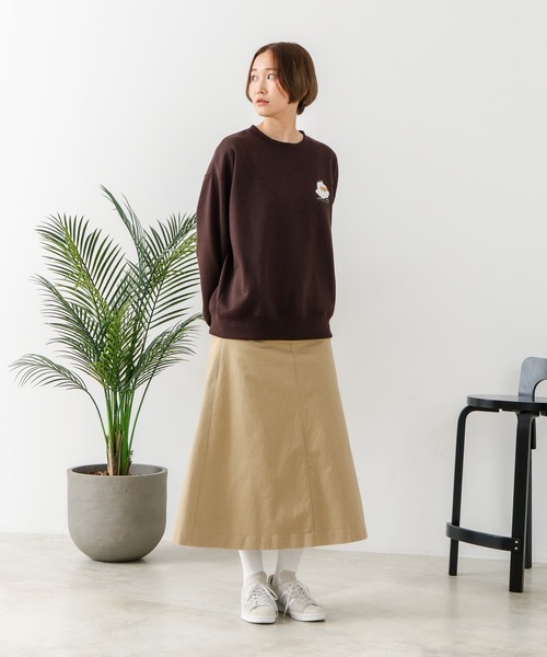 fort point(フォーポイント)の「【C-FORT POINT/フォートポイント】オバケスケボー 刺繍トレーナー(スウェット・レディース・ブラウン/チャコールグレー/ライトグレー・FREE)」の21枚目の写真