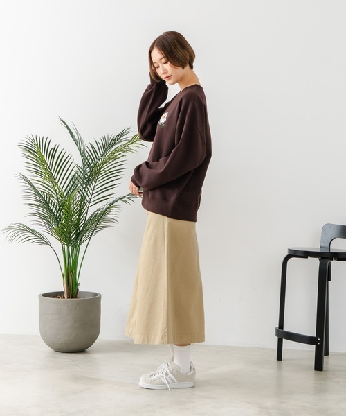 fort point(フォーポイント)の「【C-FORT POINT/フォートポイント】オバケスケボー 刺繍トレーナー(スウェット・レディース・ブラウン/チャコールグレー/ライトグレー・FREE)」の10枚目の写真