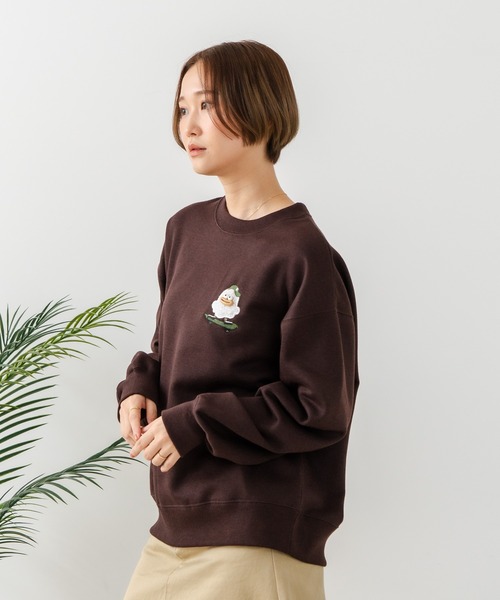 fort point(フォーポイント)の「【C-FORT POINT/フォートポイント】オバケスケボー 刺繍トレーナー(スウェット・レディース・ブラウン/チャコールグレー/ライトグレー・FREE)」の14枚目の写真