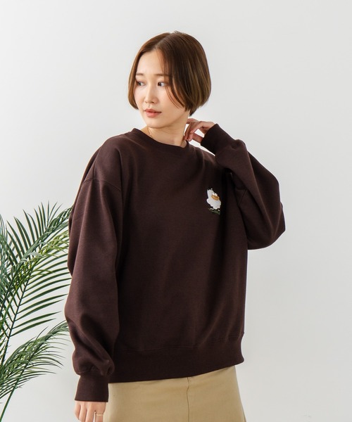 fort point(フォーポイント)の「【C-FORT POINT/フォートポイント】オバケスケボー 刺繍トレーナー(スウェット・レディース・ブラウン/チャコールグレー/ライトグレー・FREE)」の4枚目の写真
