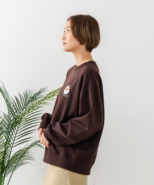 fort point(フォーポイント)の「【C-FORT POINT/フォートポイント】オバケスケボー 刺繍トレーナー(スウェット・レディース・ブラウン/チャコールグレー/ライトグレー・FREE)」の5枚目の写真