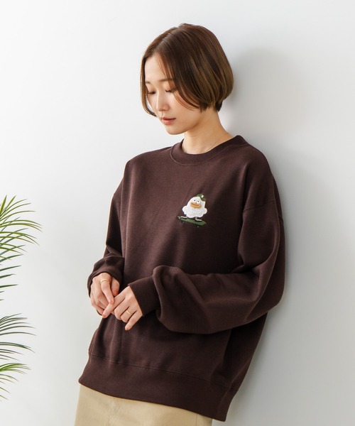 fort point(フォーポイント)の「【C-FORT POINT/フォートポイント】オバケスケボー 刺繍トレーナー(スウェット・レディース・ブラウン/チャコールグレー/ライトグレー・FREE)」の8枚目の写真