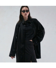 Vivacious（ビバシャス）の「Angti Art Leather McCoat BLACK（トレンチコート）」