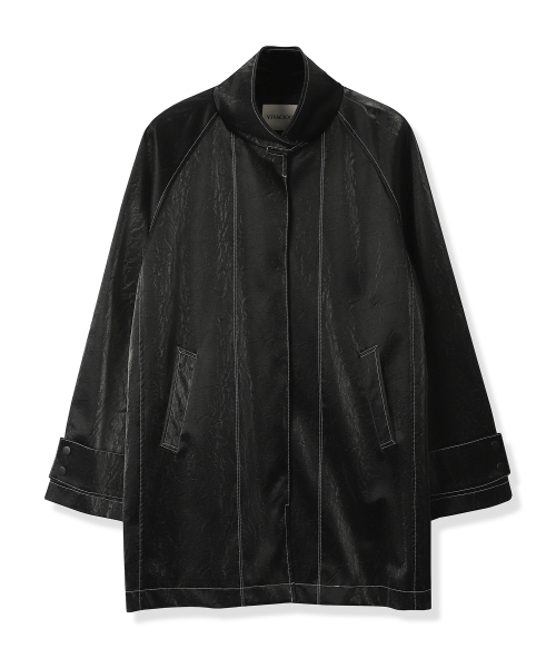 Vivacious（ビバシャス）の「Angti Art Leather McCoat BLACK（トレンチコート・レディース・ブラック・FREE）」の5枚目の写真