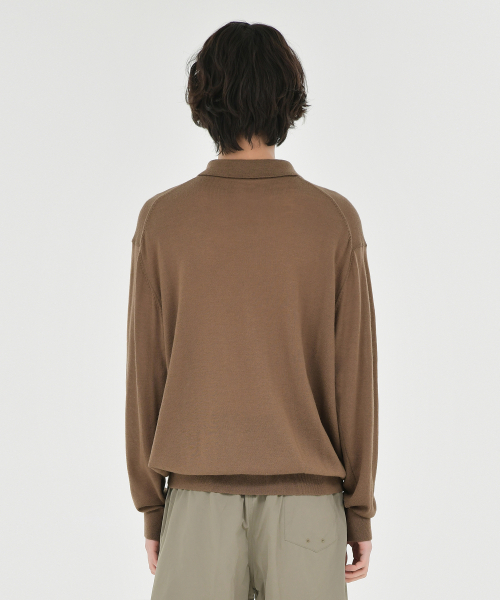 BROWNYARD(ブラウンヤード)の「ニットピケシャツ、ブラウン(ニット/セーター・メンズ・その他・3/4/5)」の4枚目の写真