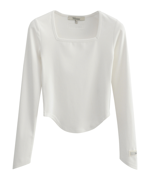 Vivacious(ビバシャス)の「Square Neck Tee_2Colors(Tシャツ/カットソー・レディース・ホワイト/ブラック・SMALL/MEDIUM)」の6枚目の写真