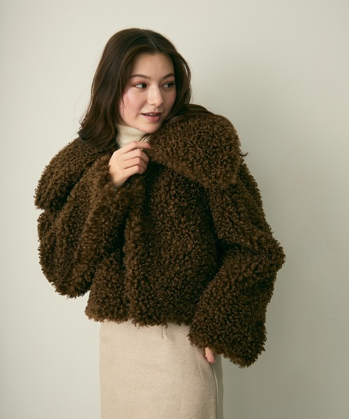 Lunea（ルネア）の「プードルファーコート（ブルゾン・レディース・ベージュ/ブラック/ブラウン・FREE）」の14枚目の写真