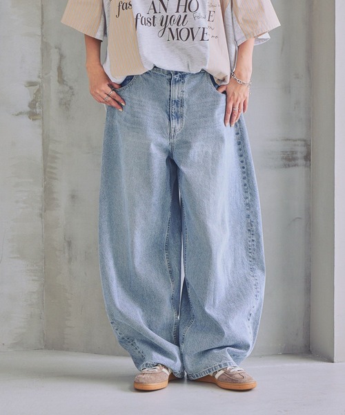 セール】《UNISEX/3サイズ展開》バルーンデニム / 2WAYボタンで調整