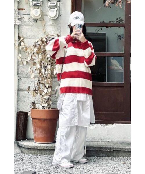 MAINBOOTH（メインブース）の「Traveler Oversized Sweater(ROSE RED)（ニット/セーター・レディース・その他・2/3）」の9枚目の写真