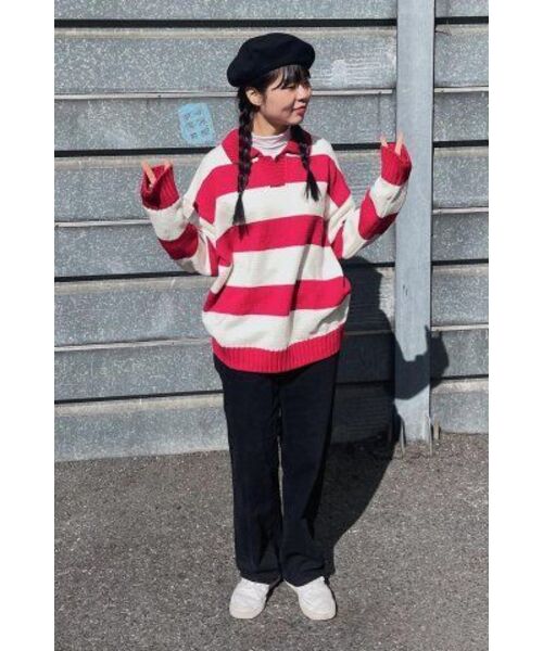 MAINBOOTH（メインブース）の「Traveler Oversized Sweater(ROSE RED)（ニット/セーター・レディース・その他・2/3）」の14枚目の写真