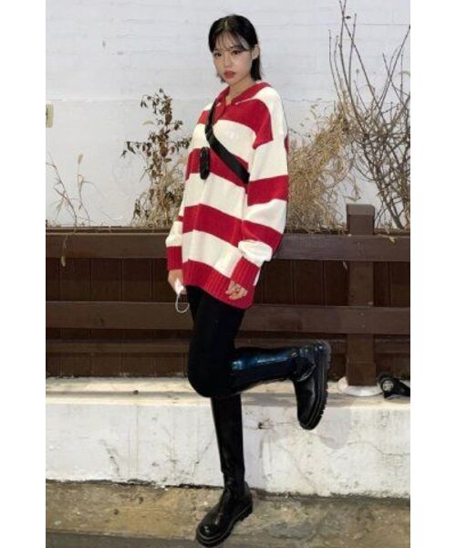 MAINBOOTH（メインブース）の「Traveler Oversized Sweater(ROSE RED)（ニット/セーター・レディース・その他・2/3）」の17枚目の写真