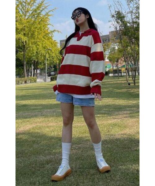 MAINBOOTH（メインブース）の「Traveler Oversized Sweater(ROSE RED)（ニット/セーター・レディース・その他・2/3）」の22枚目の写真