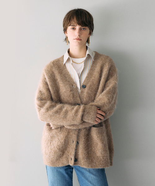 N.O.R.C（ノーク）の「アルパカシャギーニットカーディガン（カーディガン/ボレロ・レディース・グレー/ブラウン/ネイビー・フリー）」の8枚目の写真