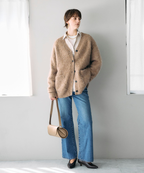 N.O.R.C（ノーク）の「アルパカシャギーニットカーディガン（カーディガン/ボレロ・レディース・グレー/ブラウン/ネイビー・フリー）」の9枚目の写真