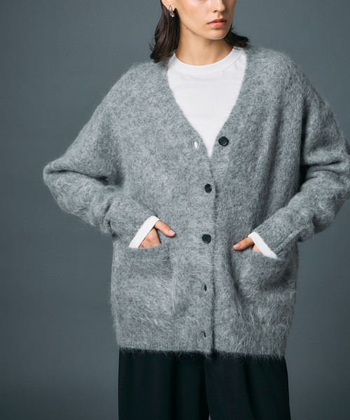 N.O.R.C（ノーク）の「アルパカシャギーニットカーディガン（カーディガン/ボレロ・レディース・グレー/ブラウン/ネイビー・フリー）」の12枚目の写真