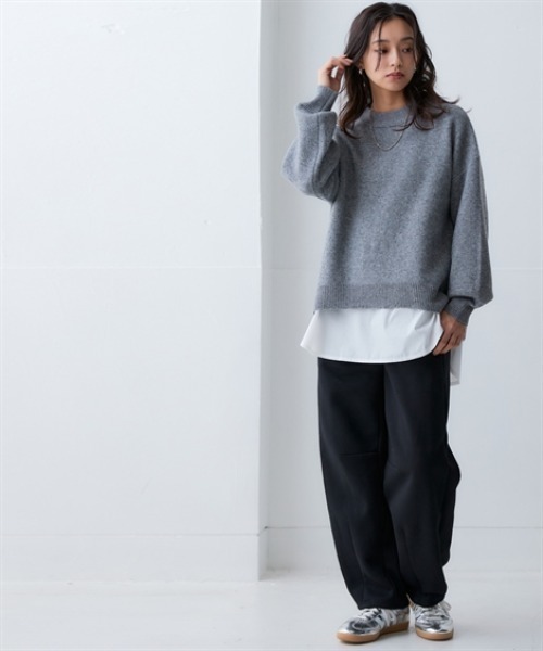 nissen（ニッセン）の「綿100％裏起毛バレルレッグシルエットスウェットパンツ＜大きいサイズ有＞（その他パンツ・レディース・アイボリー/ブラック/杢グレー・4L/5L/8L/10L/6L/LL/S/M/L/3L）」の14枚目の写真