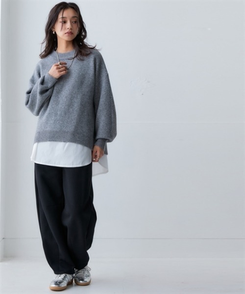 nissen（ニッセン）の「綿100％裏起毛バレルレッグシルエットスウェットパンツ＜大きいサイズ有＞（その他パンツ・レディース・アイボリー/ブラック/杢グレー・4L/5L/8L/10L/6L/LL/S/M/L/3L）」の13枚目の写真