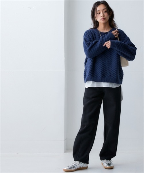 nissen（ニッセン）の「綿100％裏起毛バレルレッグシルエットスウェットパンツ＜大きいサイズ有＞（その他パンツ・レディース・アイボリー/ブラック/杢グレー・4L/5L/8L/10L/6L/LL/S/M/L/3L）」の12枚目の写真