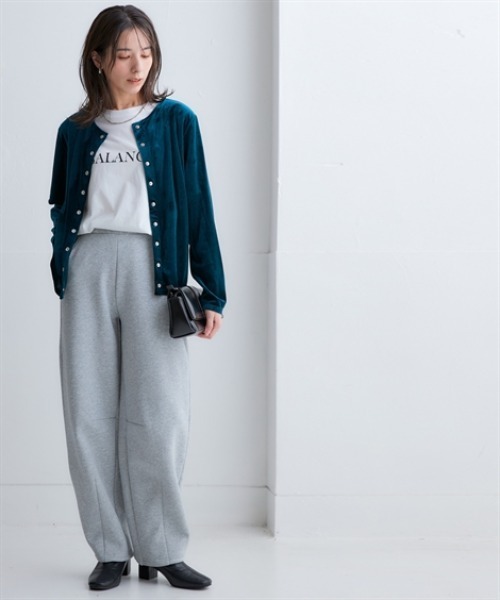 nissen（ニッセン）の「綿100％裏起毛バレルレッグシルエットスウェットパンツ＜大きいサイズ有＞（その他パンツ・レディース・アイボリー/ブラック/杢グレー・4L/5L/8L/10L/6L/LL/S/M/L/3L）」の9枚目の写真