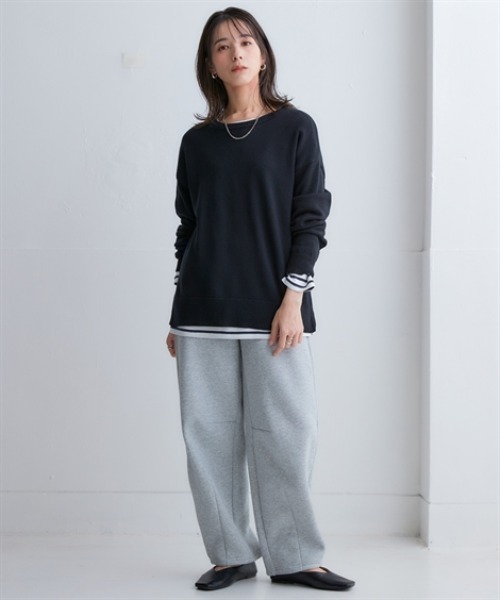 nissen（ニッセン）の「綿100％裏起毛バレルレッグシルエットスウェットパンツ＜大きいサイズ有＞（その他パンツ・レディース・アイボリー/ブラック/杢グレー・4L/5L/8L/10L/6L/LL/S/M/L/3L）」の8枚目の写真