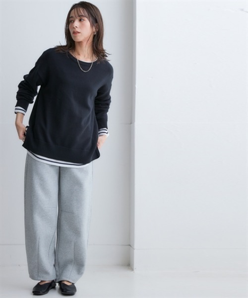 nissen（ニッセン）の「綿100％裏起毛バレルレッグシルエットスウェットパンツ＜大きいサイズ有＞（その他パンツ・レディース・アイボリー/ブラック/杢グレー・4L/5L/8L/10L/6L/LL/S/M/L/3L）」の7枚目の写真