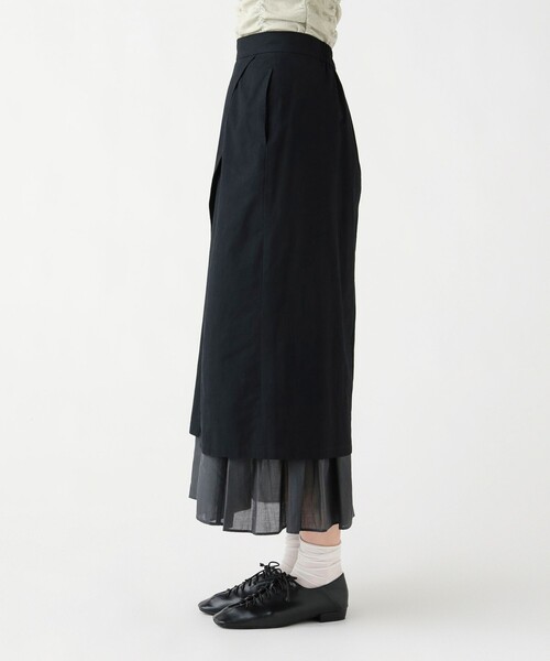 BEAMS HEART(ビームスハート)の「異素材 重ね タイトスカート(スカート・レディース・ブラック/オリーブ/ベージュ・FREE)」の4枚目の写真