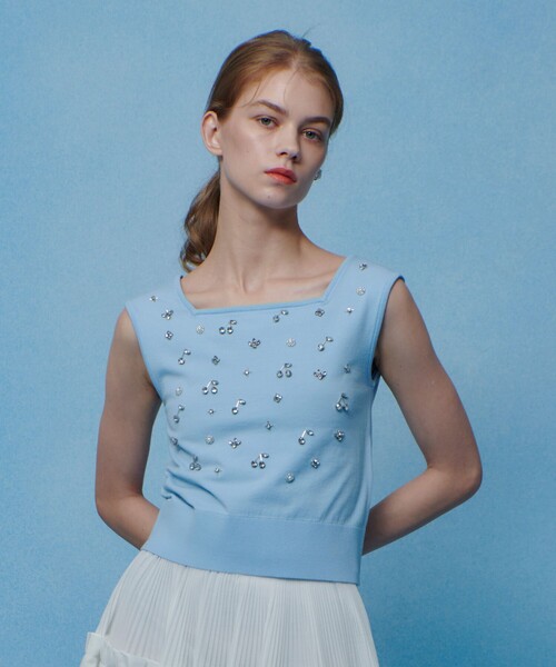 LOULOU WILLOUGHBY ビジュー襟セーター LOULOU WILLOUGHBY ビジュー襟セーター