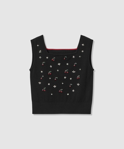 LOULOU WILLOUGHBY】CHERRYビジュータンク（ニット/セーター）｜LOULOU