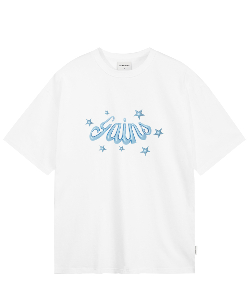 GAINSBORO（ゲインズボロ）の「[クールコットン] オリジナルスターロゴTシャツ_ホワイト/スカイブルー（Tシャツ/カットソー・メンズ・その他・LARGE/MEDIUM/X-SMALL）」の2枚目の写真