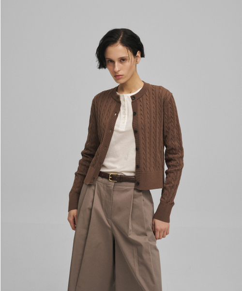 ANOTHER OFFICE WOMEN(アナザー オフィス ウーマン)の「w. Current Cable Cardigan (Mild Brown)(カーディガン/ボレロ・レディース・その他・0)」の3枚目の写真