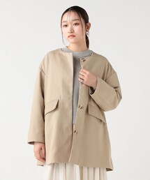 BEAMS HEART（ビームスハート）の「撥水 ノーカラー ハーフコート（ノーカラーコート）」