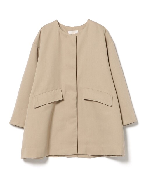 BEAMS HEART（ビームスハート）の「撥水 ノーカラー ハーフコート（ノーカラーコート・レディース・ブラック/ベージュ・FREE）」の15枚目の写真