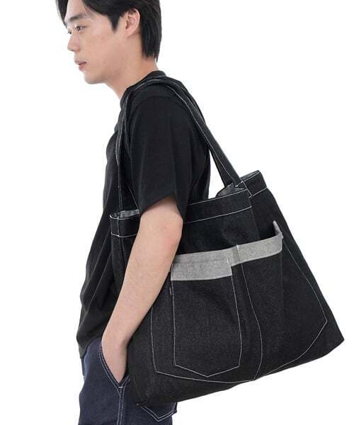SAINTCREW(セントクルー)の「ウォーカー&ビルダーメガビックデニムショルダーバッグWBM-109ブラックWHS(エコバッグ/サブバッグ・メンズ・その他・フリー)」の3枚目の写真