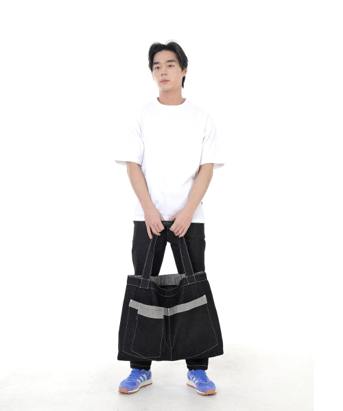 SAINTCREW(セントクルー)の「ウォーカー&ビルダーメガビックデニムショルダーバッグWBM-109ブラックWHS(エコバッグ/サブバッグ・メンズ・その他・フリー)」の6枚目の写真