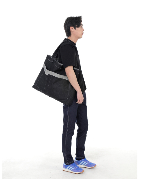 SAINTCREW(セントクルー)の「ウォーカー&ビルダーメガビックデニムショルダーバッグWBM-109ブラックWHS(エコバッグ/サブバッグ・メンズ・その他・フリー)」の9枚目の写真