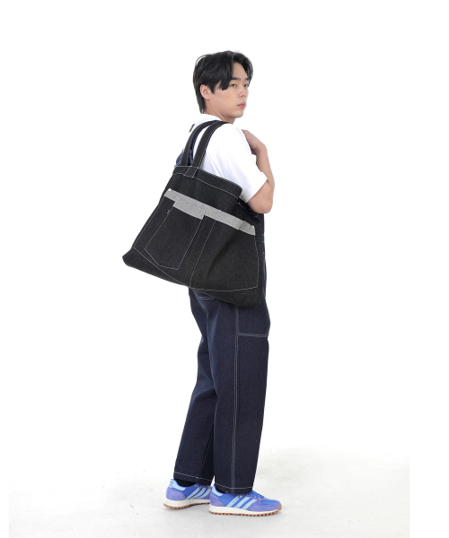 SAINTCREW(セントクルー)の「ウォーカー&ビルダーメガビックデニムショルダーバッグWBM-109ブラックWHS(エコバッグ/サブバッグ・メンズ・その他・フリー)」の14枚目の写真