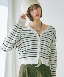 PAGEBOY | マルチボーダーニットカーディガン(Tシャツ/カットソー)