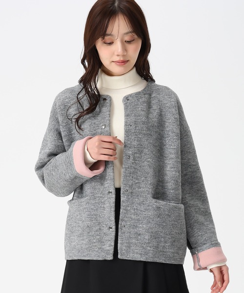 31 Sons de mode（トランテアン　ソン　ドゥ　モード）の「2025秋冬新作 配色ニットカーディガン（カーディガン/ボレロ・レディース・チャコールグレー/アイボリー/ネイビー・ﾌﾘ-）」の21枚目の写真