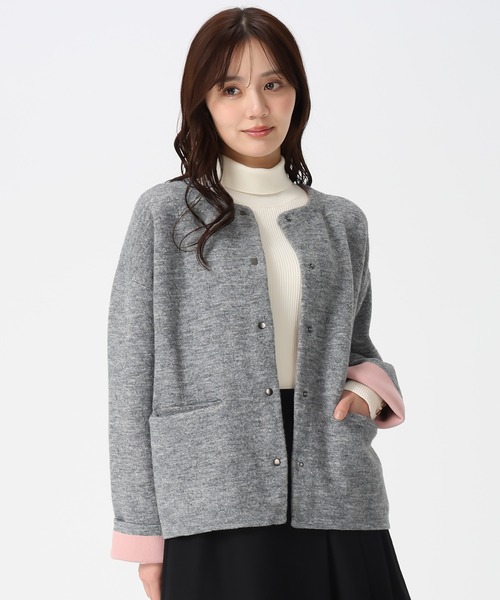 31 Sons de mode（トランテアン　ソン　ドゥ　モード）の「2025秋冬新作 配色ニットカーディガン（カーディガン/ボレロ・レディース・チャコールグレー/アイボリー/ネイビー・ﾌﾘ-）」の22枚目の写真