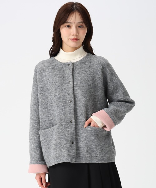 31 Sons de mode（トランテアン　ソン　ドゥ　モード）の「2025秋冬新作 配色ニットカーディガン（カーディガン/ボレロ・レディース・チャコールグレー/アイボリー/ネイビー・ﾌﾘ-）」の13枚目の写真