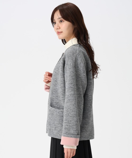 31 Sons de mode（トランテアン　ソン　ドゥ　モード）の「2025秋冬新作 配色ニットカーディガン（カーディガン/ボレロ・レディース・チャコールグレー/アイボリー/ネイビー・ﾌﾘ-）」の15枚目の写真