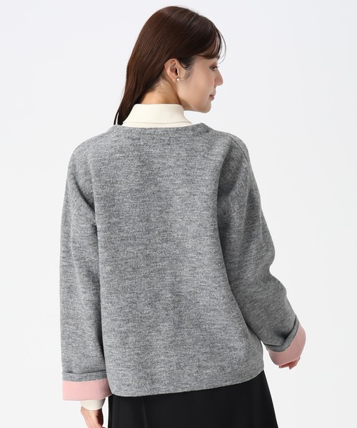 31 Sons de mode（トランテアン　ソン　ドゥ　モード）の「2025秋冬新作 配色ニットカーディガン（カーディガン/ボレロ・レディース・チャコールグレー/アイボリー/ネイビー・ﾌﾘ-）」の16枚目の写真