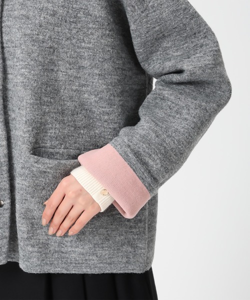 31 Sons de mode（トランテアン　ソン　ドゥ　モード）の「2025秋冬新作 配色ニットカーディガン（カーディガン/ボレロ・レディース・チャコールグレー/アイボリー/ネイビー・ﾌﾘ-）」の10枚目の写真