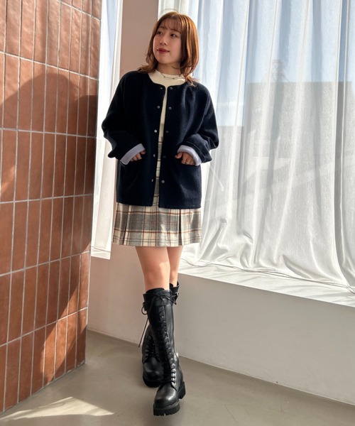 31 Sons de mode（トランテアン　ソン　ドゥ　モード）の「2025秋冬新作 配色ニットカーディガン（カーディガン/ボレロ・レディース・チャコールグレー/アイボリー/ネイビー・ﾌﾘ-）」の7枚目の写真