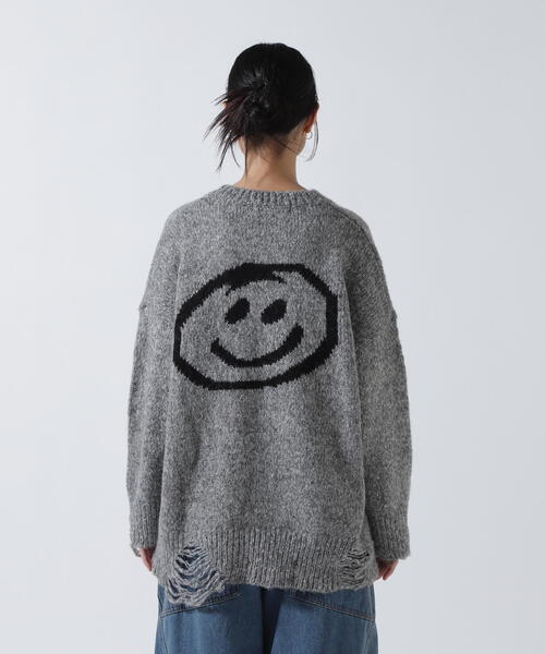 MICALLE MICALLE(ミカーレミカーレ)の「MICALLE MICALLE(ミカーレミカーレ)マイルダメージニット(ニット/セーター・レディース・グレー・F)」の7枚目の写真