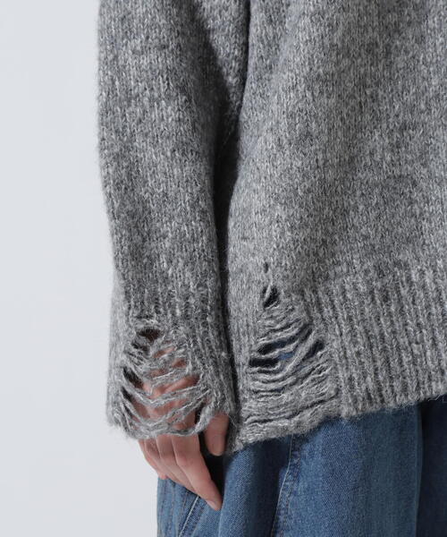 MICALLE MICALLE(ミカーレミカーレ)の「MICALLE MICALLE(ミカーレミカーレ)マイルダメージニット(ニット/セーター・レディース・グレー・F)」の10枚目の写真