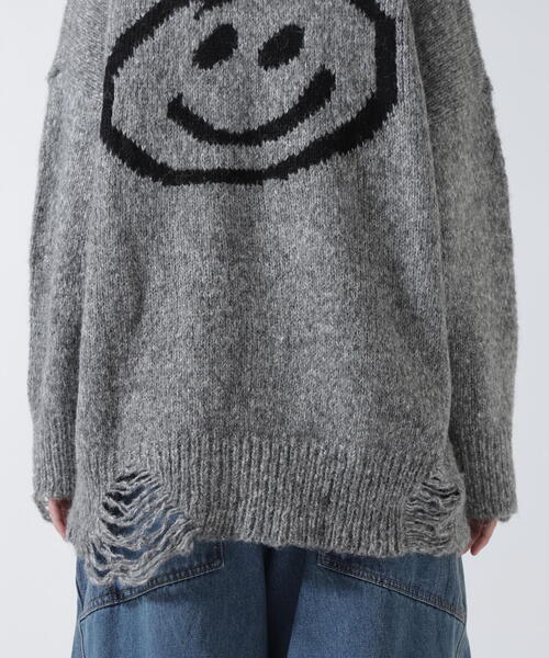 MICALLE MICALLE(ミカーレミカーレ)の「MICALLE MICALLE(ミカーレミカーレ)マイルダメージニット(ニット/セーター・レディース・グレー・F)」の11枚目の写真
